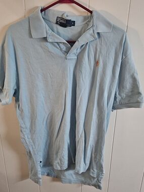 Polo by Ralph Lauren Light Blue Polo with Gold Pony Embroidery